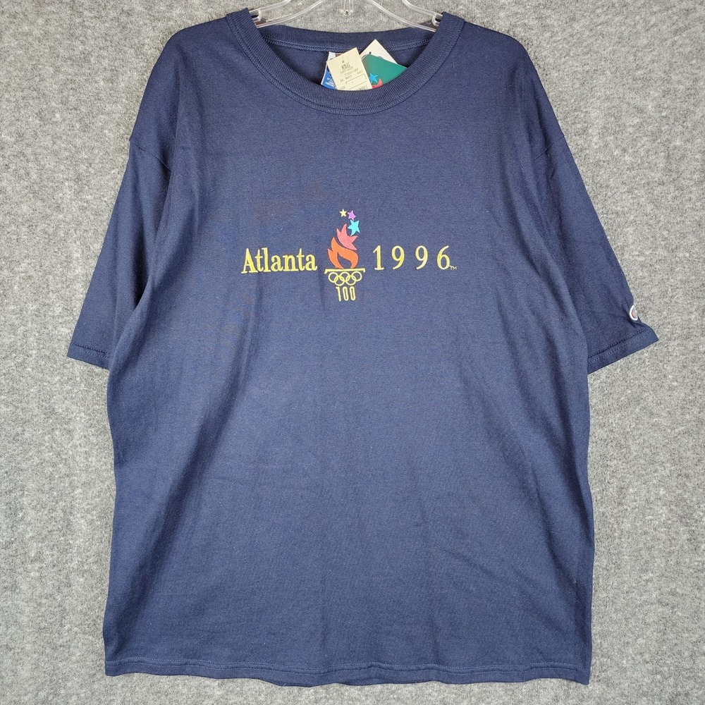 Atlanta 1996 Champion T-Shirt Mens XL T1011 Navy Olympics Summer Games NEW